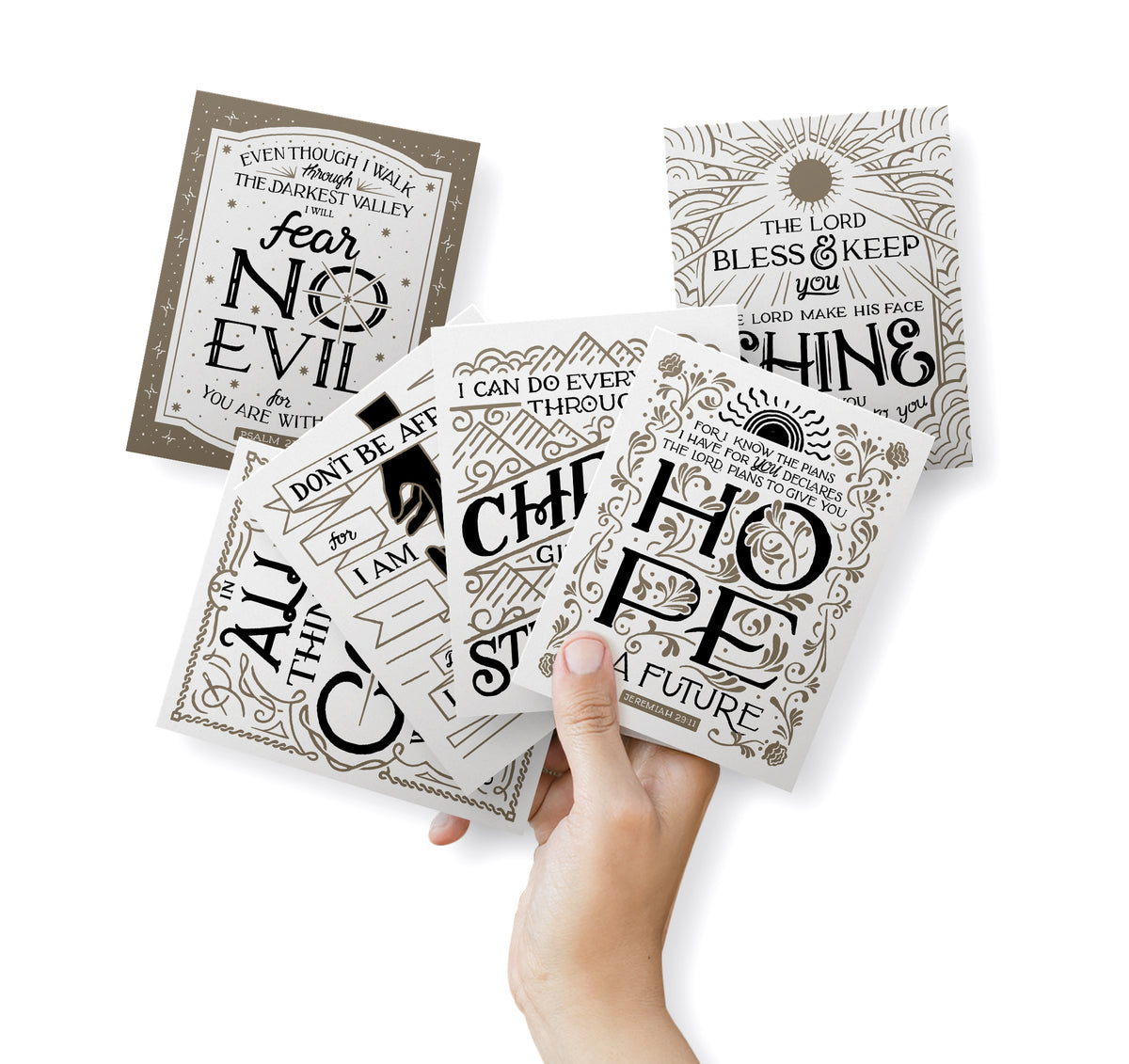 Scripture Encouragement Christian Greeting Cards, set of 12 with envelopes, Twigs Paper - view 2