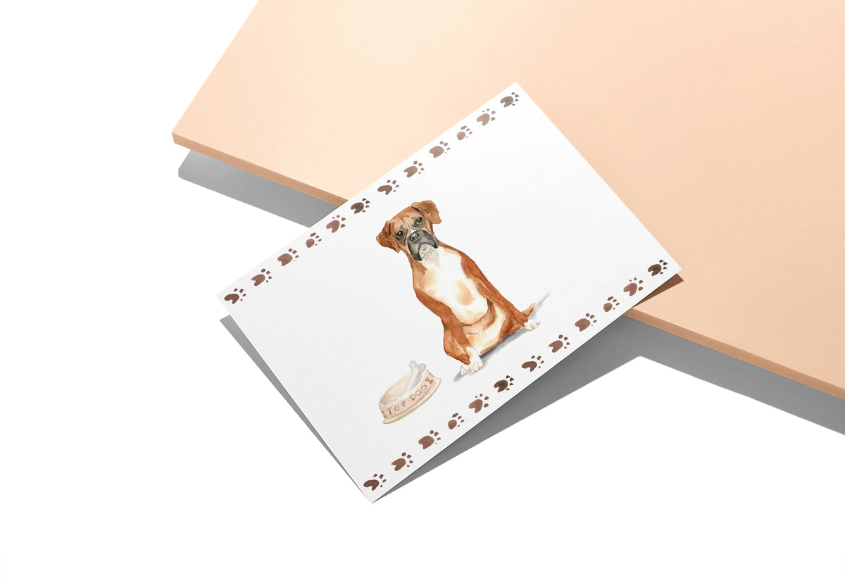 Boxer Dog Watercolor Greeting Cards, set of 12 with envelopes, Twigs Paper - view 4