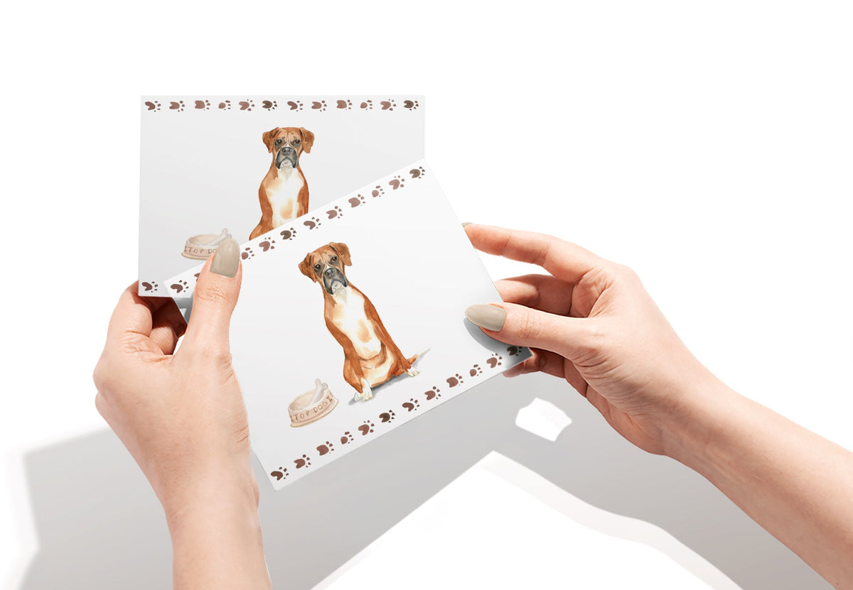 Boxer Dog Watercolor Greeting Cards, set of 12 with envelopes, Twigs Paper - view 5