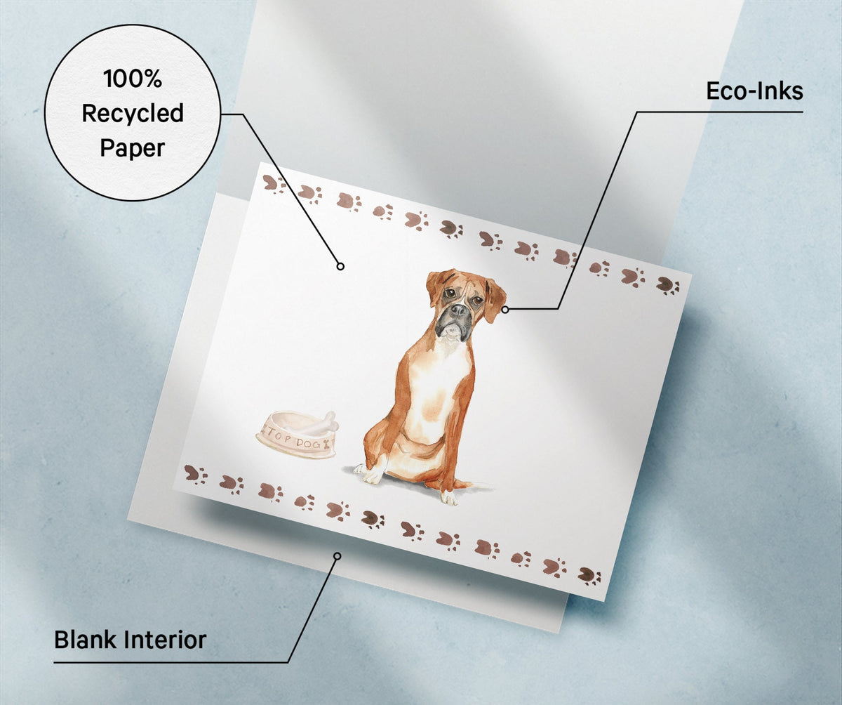 Boxer Dog Watercolor Greeting Cards, set of 12 with envelopes, Twigs Paper - view 6