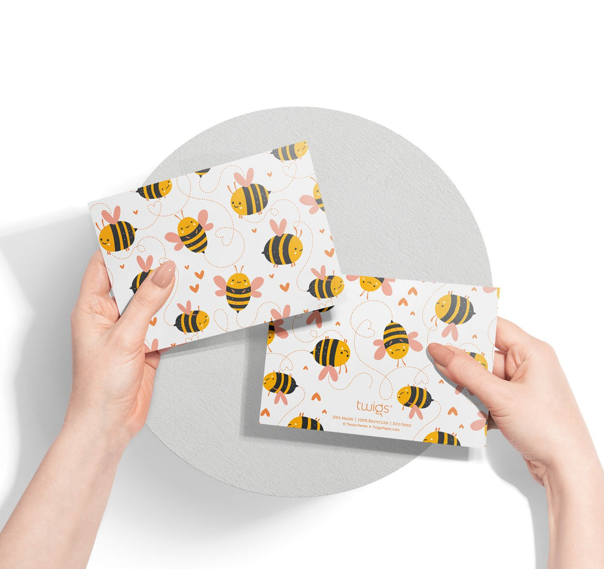 Bumble of Joy Bee Greeting Cards, set of 12 with envelopes, Twigs Paper - view 6
