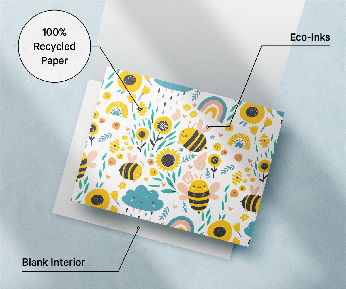 Bumble of Joy Bee Greeting Cards, set of 12 with envelopes, Twigs Paper - view 8