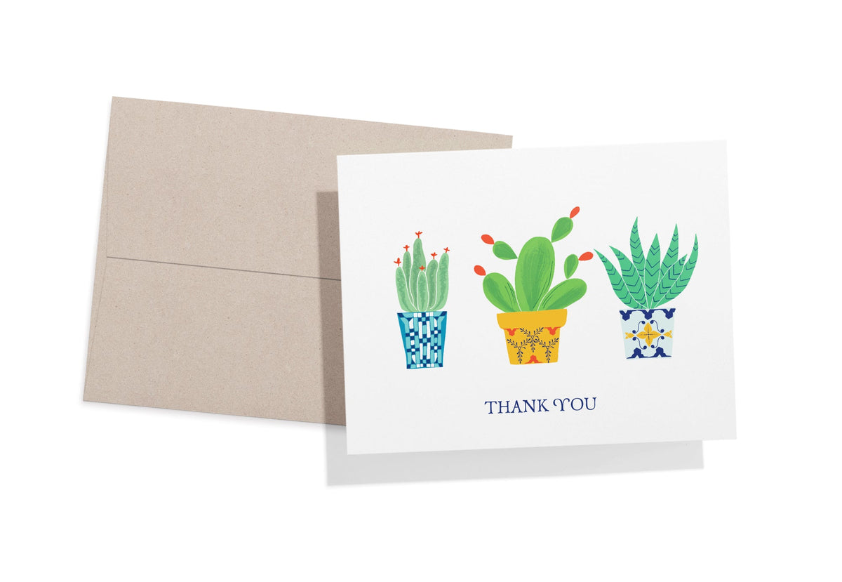 Desert Blooms Succulent Thank You Cards, set of 12 with envelopes, Twigs Paper - view 7