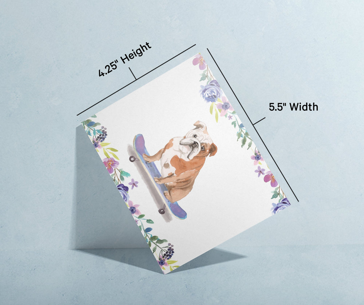 English Bulldog Watercolor Dog Greeting Cards, set of 12 with envelopes, Twigs Paper - view 3