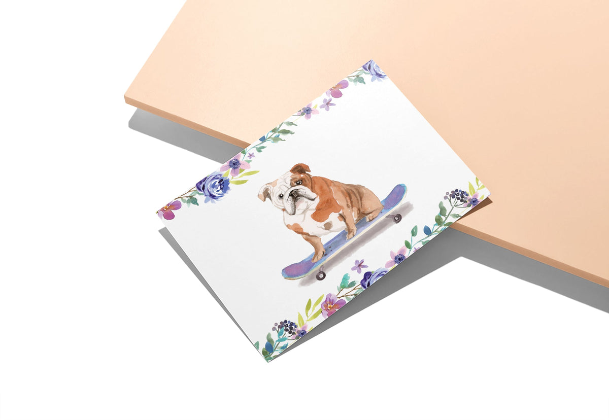English Bulldog Watercolor Dog Greeting Cards, set of 12 with envelopes, Twigs Paper - view 6