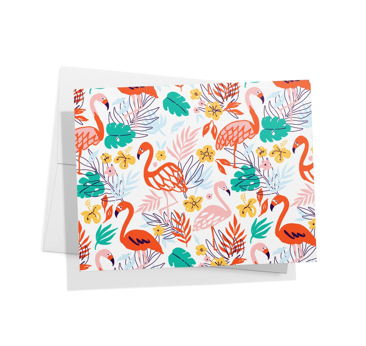 Flamingo Flair Tropical Greeting Cards, set of 12 with envelopes, Twigs Paper - view 4