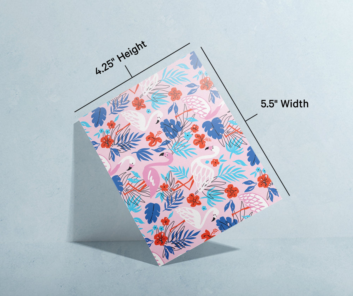 Flamingo Flair Tropical Greeting Cards, set of 12 with envelopes, Twigs Paper - view 5