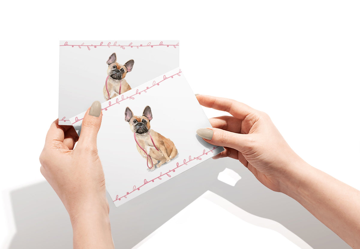 French Bulldog Watercolor Dog Greeting Cards, set of 12 with envelopes, Twigs Paper - view 5