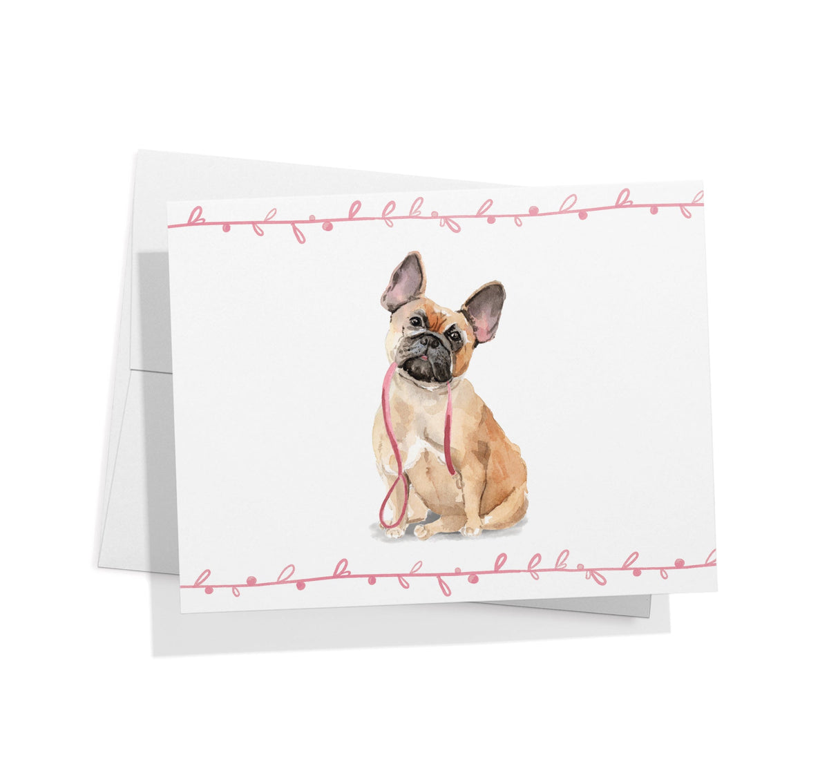 French Bulldog Watercolor Dog Greeting Cards, set of 12 with envelopes, Twigs Paper - view 2