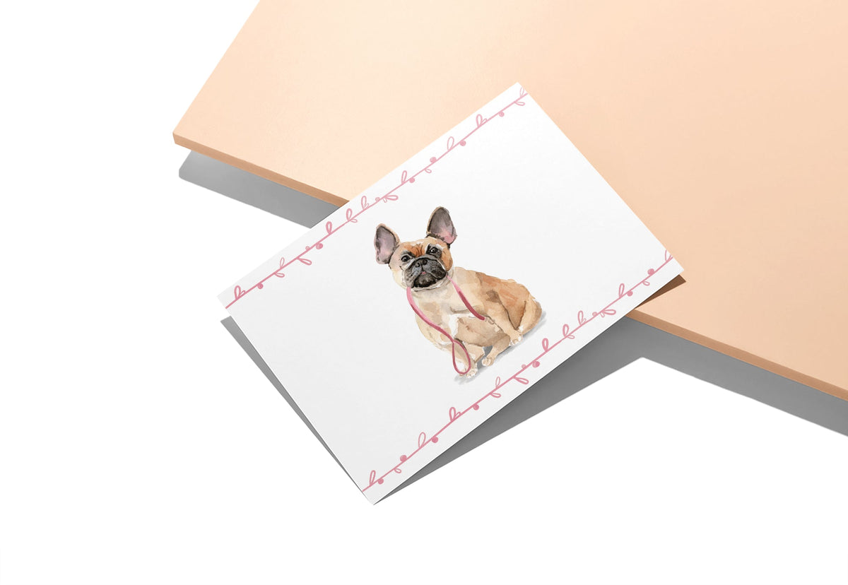 French Bulldog Watercolor Dog Greeting Cards, set of 12 with envelopes, Twigs Paper - view 4