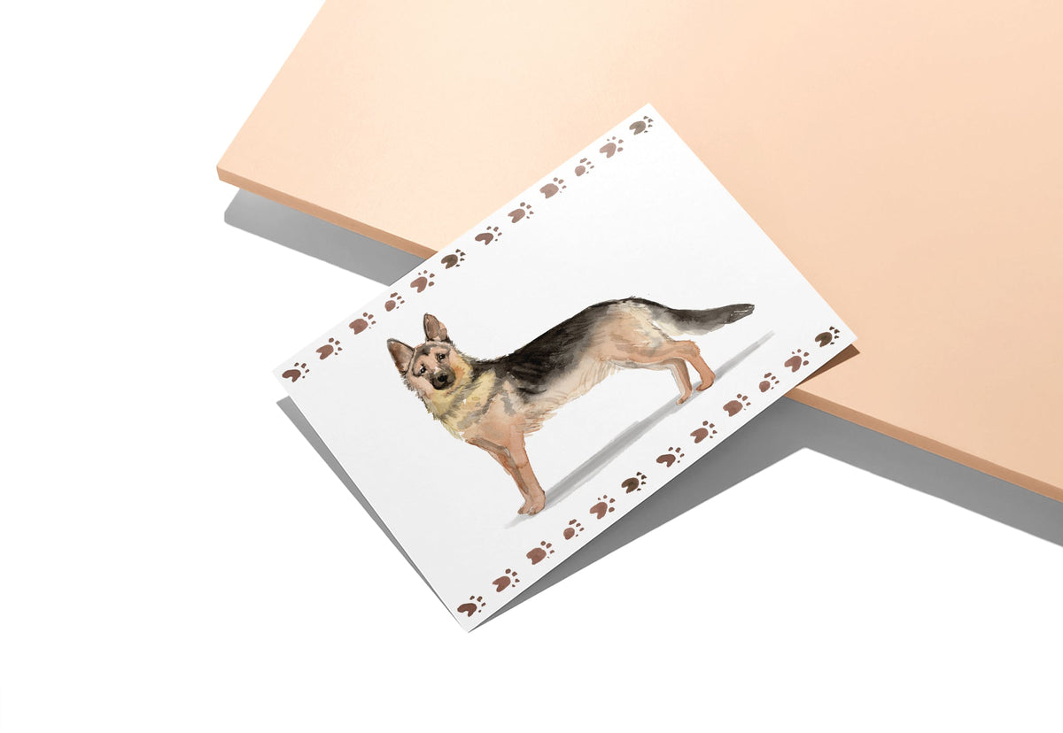 German Shepherd Watercolor Dog Greeting Cards, set of 12 with envelopes, Twigs Paper - view 4