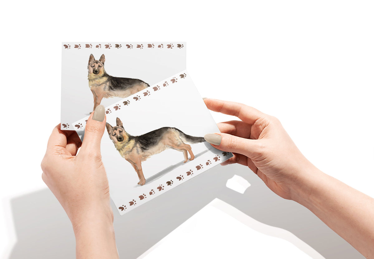 German Shepherd Watercolor Dog Greeting Cards, set of 12 with envelopes, Twigs Paper - view 5