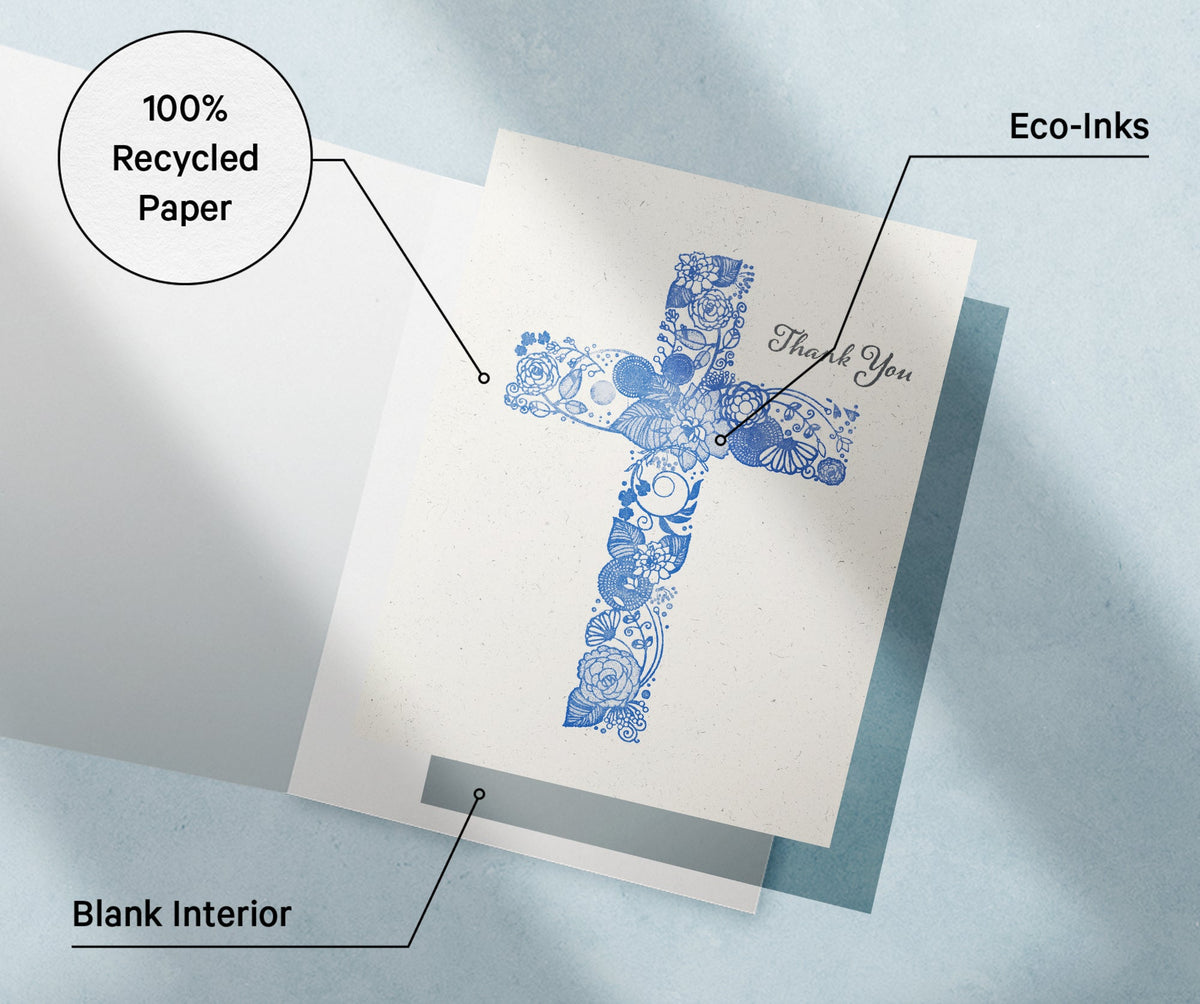 Gratitude in Faith Christian Thank You Cards, set of 12 with envelopes, Twigs Paper - view 6