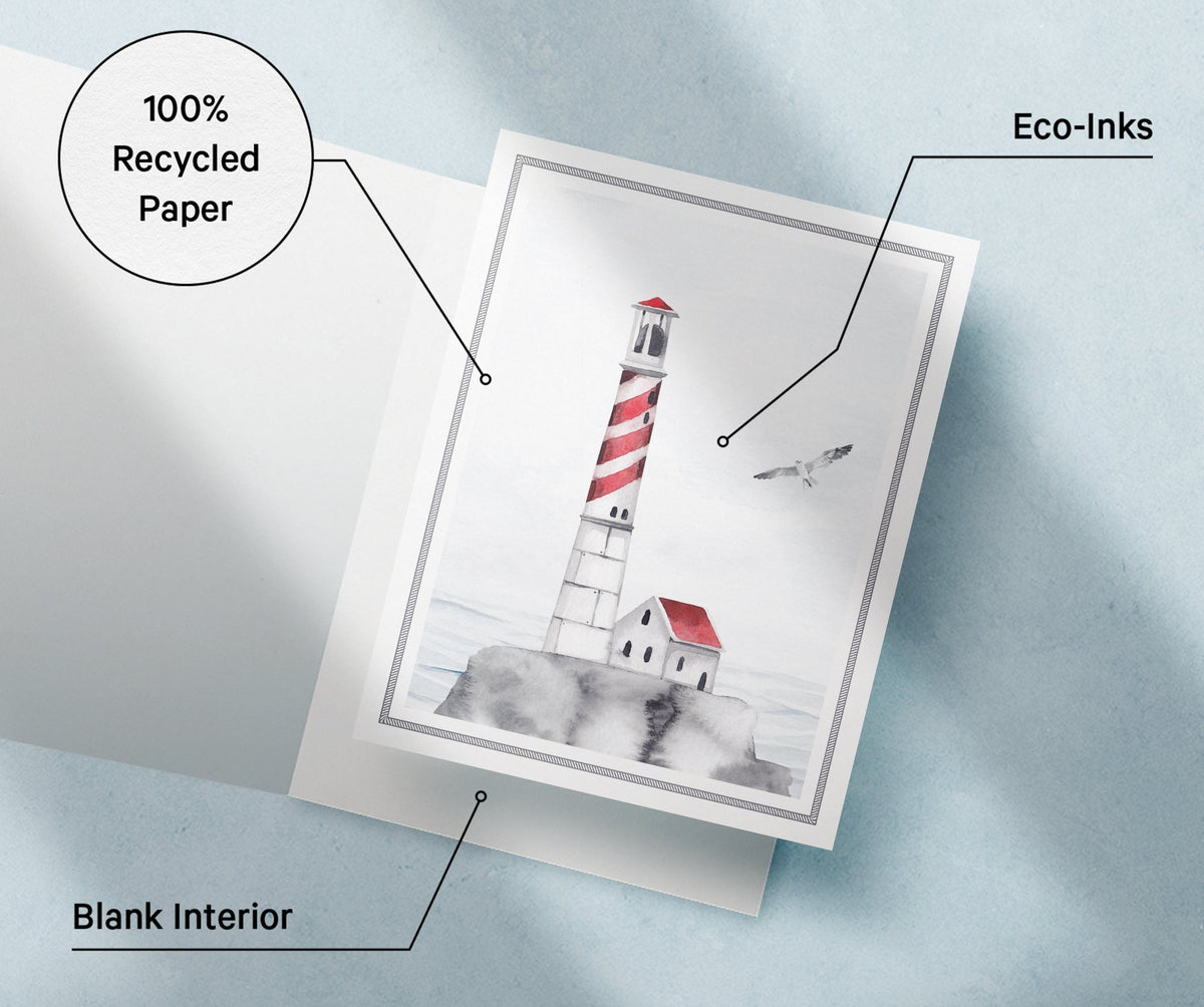 Guiding Lights Lighthouse Sympathy Cards, set of 12 with envelopes, Twigs Paper - view 8