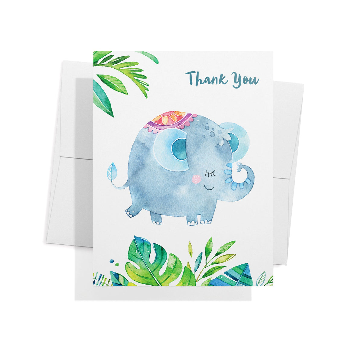 Jungle Jubilee Baby Shower Thank You Cards, set of 12 with envelopes, Twigs Paper - view 5