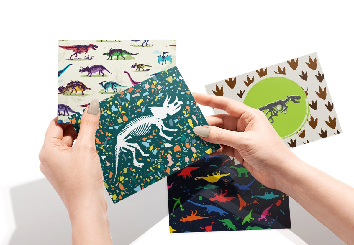 Jurassic Joy Dinosaur Greeting Cards for Kids, set of 12 with envelopes, Twigs Paper - view 3