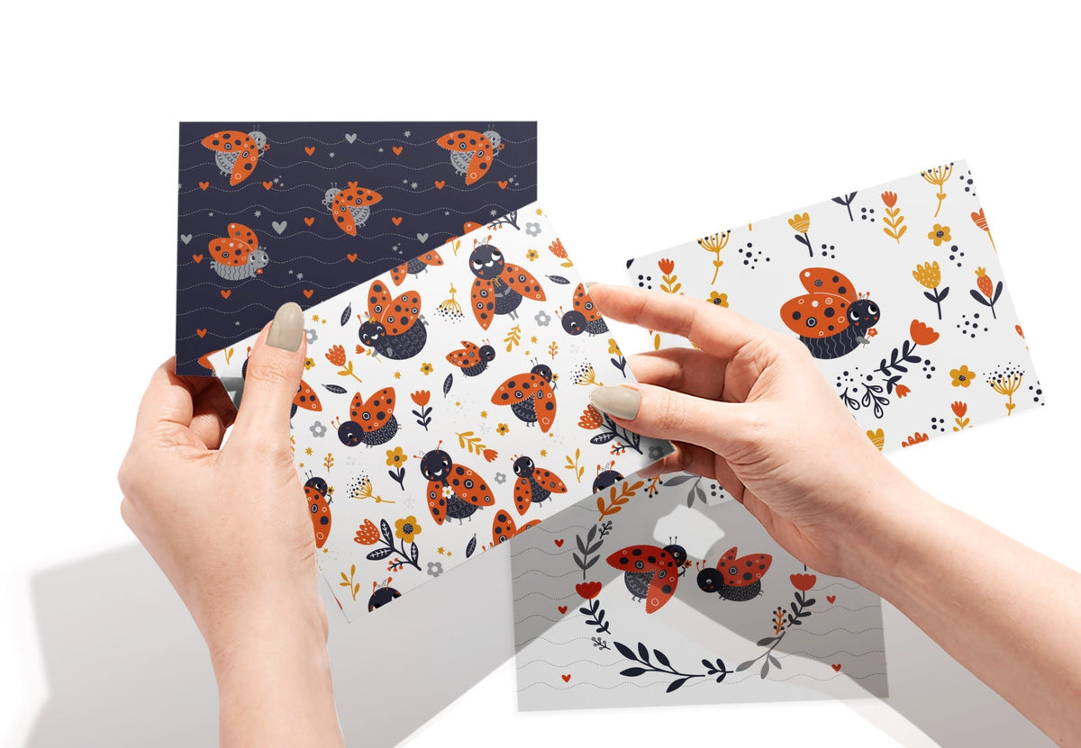 Little Ladybugs Greeting Cards, set of 12 with envelopes, Twigs Paper - view 3