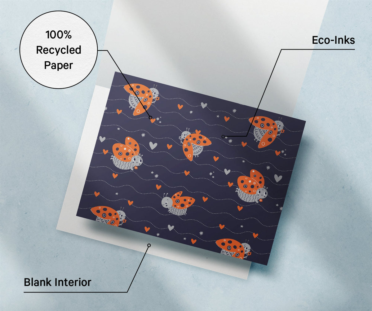 Little Ladybugs Greeting Cards, set of 12 with envelopes, Twigs Paper - view 9