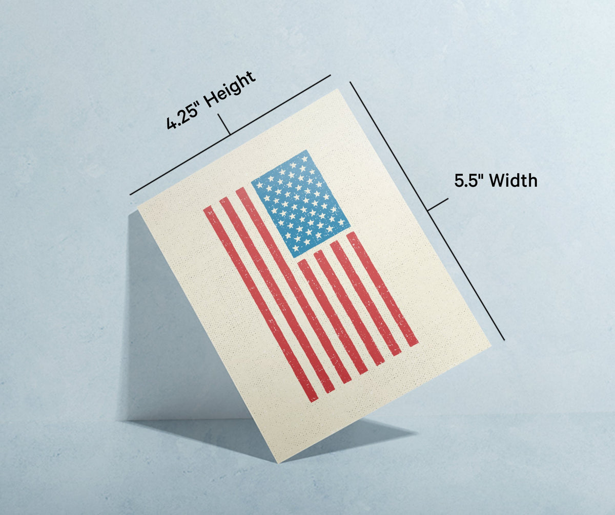 Old Glory American Flag Note Cards, set of 12 with envelopes, Twigs Paper - view 7