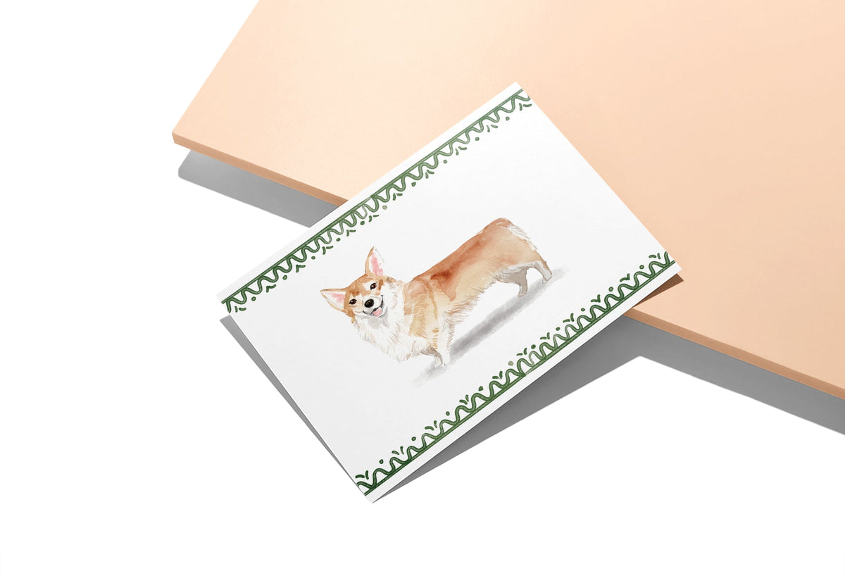 Pembroke Welsh Corgi Watercolor Dog Greeting Cards, set of 12 with envelopes, Twigs Paper - view 4