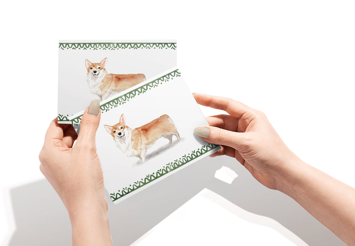 Pembroke Welsh Corgi Watercolor Dog Greeting Cards, set of 12 with envelopes, Twigs Paper - view 5