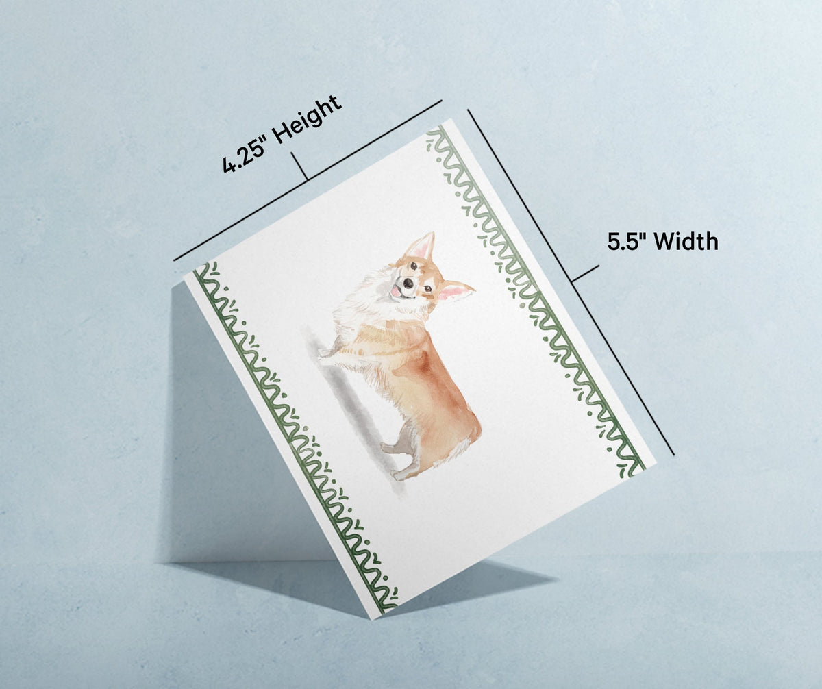 Pembroke Welsh Corgi Watercolor Dog Greeting Cards, set of 12 with envelopes, Twigs Paper - view 7