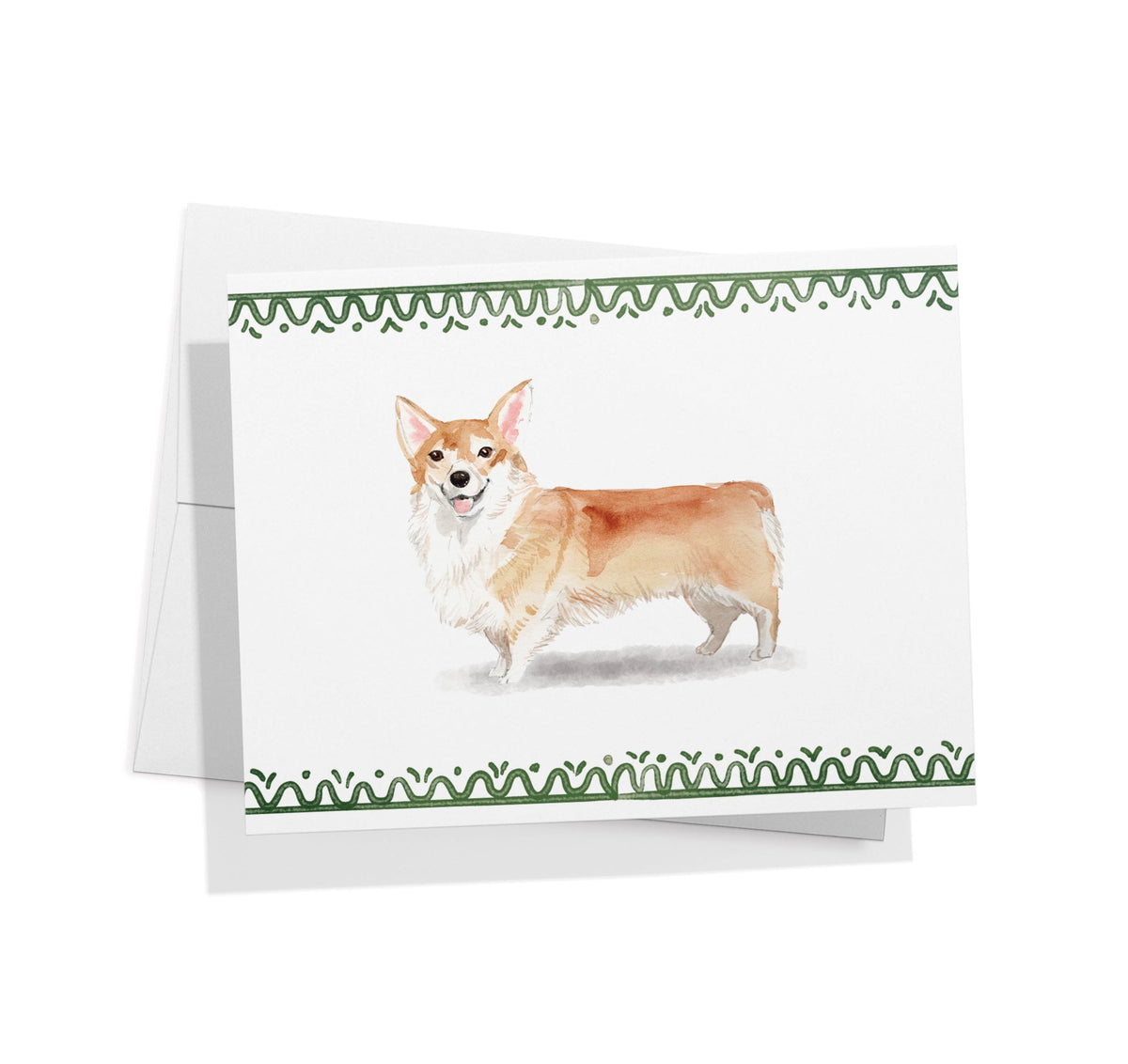 Pembroke Welsh Corgi Watercolor Dog Greeting Cards, set of 12 with envelopes, Twigs Paper - view 2