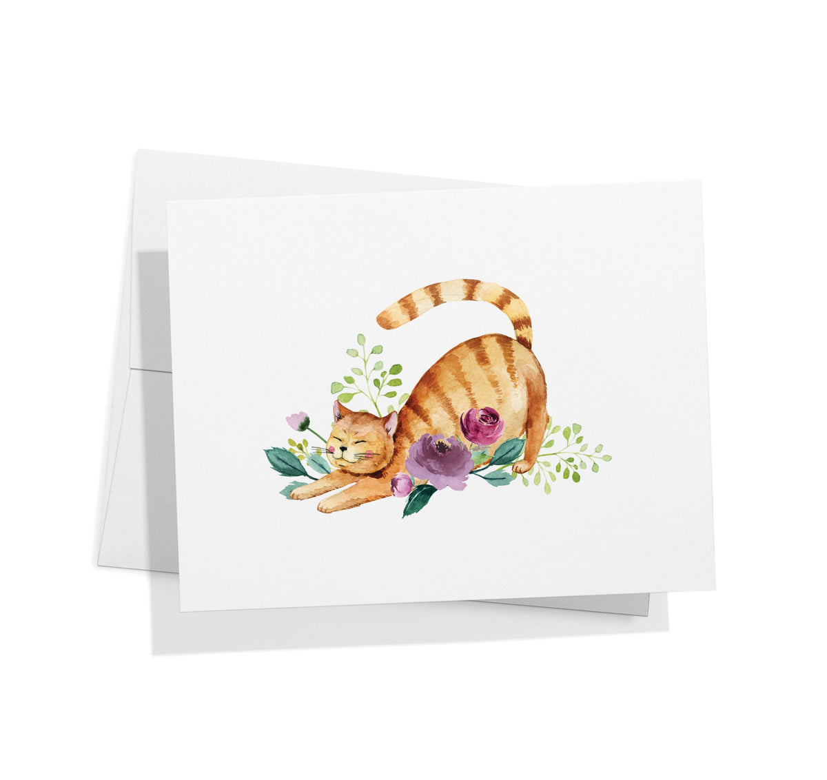 Playful Cats Watercolor Cat Greeting Cards, set of 12 with envelopes, Twigs Paper - view 5