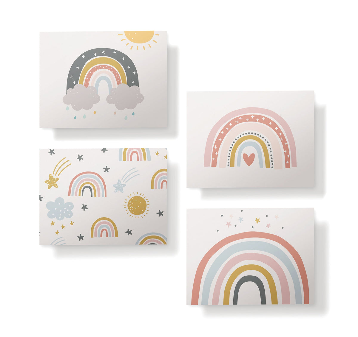 Rainbow Wishes Baby Shower Cards, set of 12 with envelopes, Twigs Paper - view 4