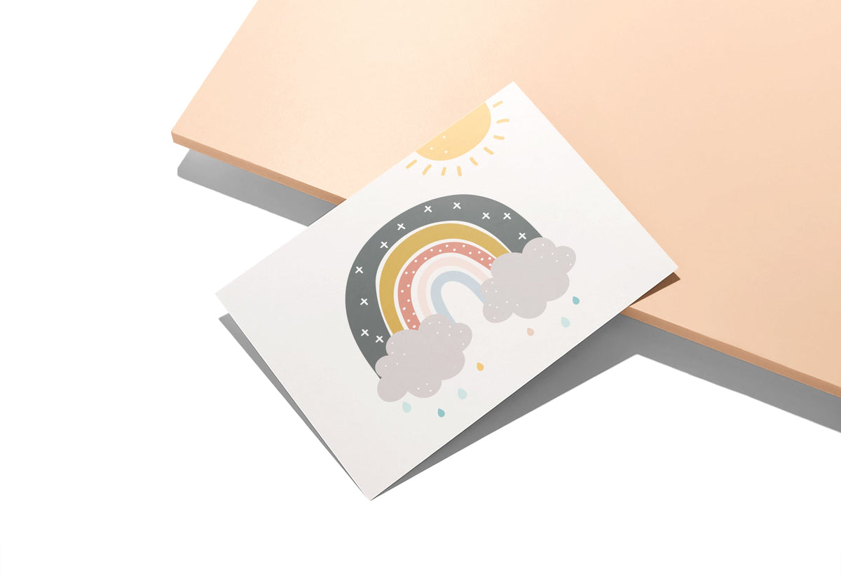 Rainbow Wishes Baby Shower Cards, set of 12 with envelopes, Twigs Paper - view 8