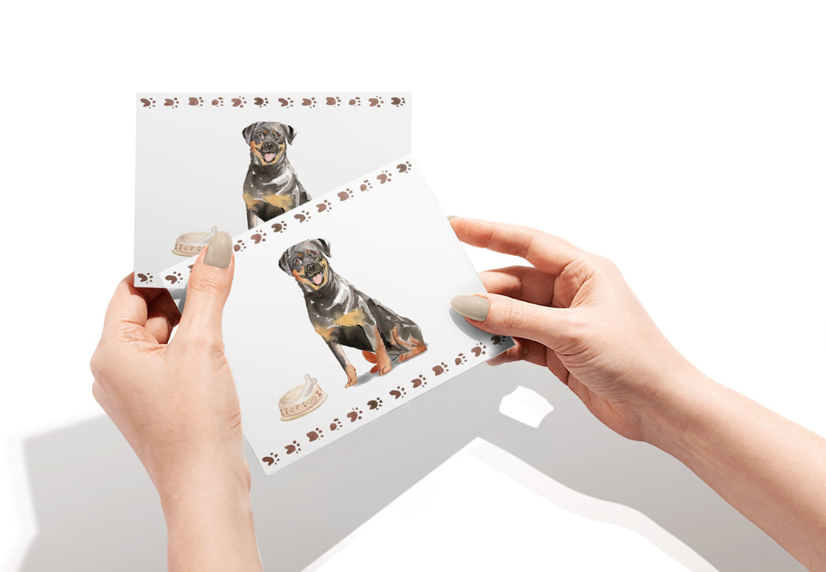 Rottweiler Watercolor Dog Greeting Cards, set of 12 with envelopes, Twigs Paper - view 5