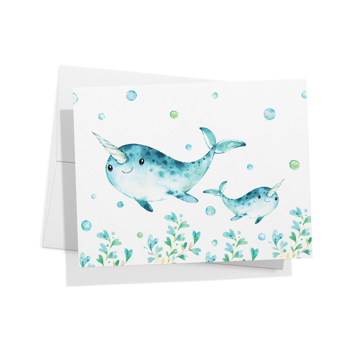 Sea Life Wonders Ocean Baby Shower Cards, set of 12 with envelopes, Twigs Paper - view 5
