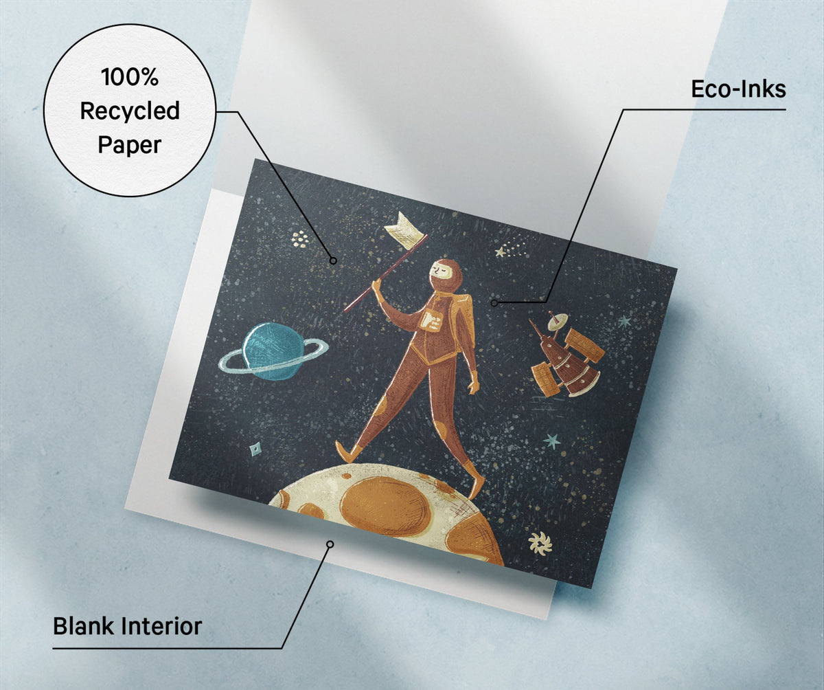Space Odyssey Outer Space Greeting Cards for Kids, set of 12 with envelopes, Twigs Paper - view 8