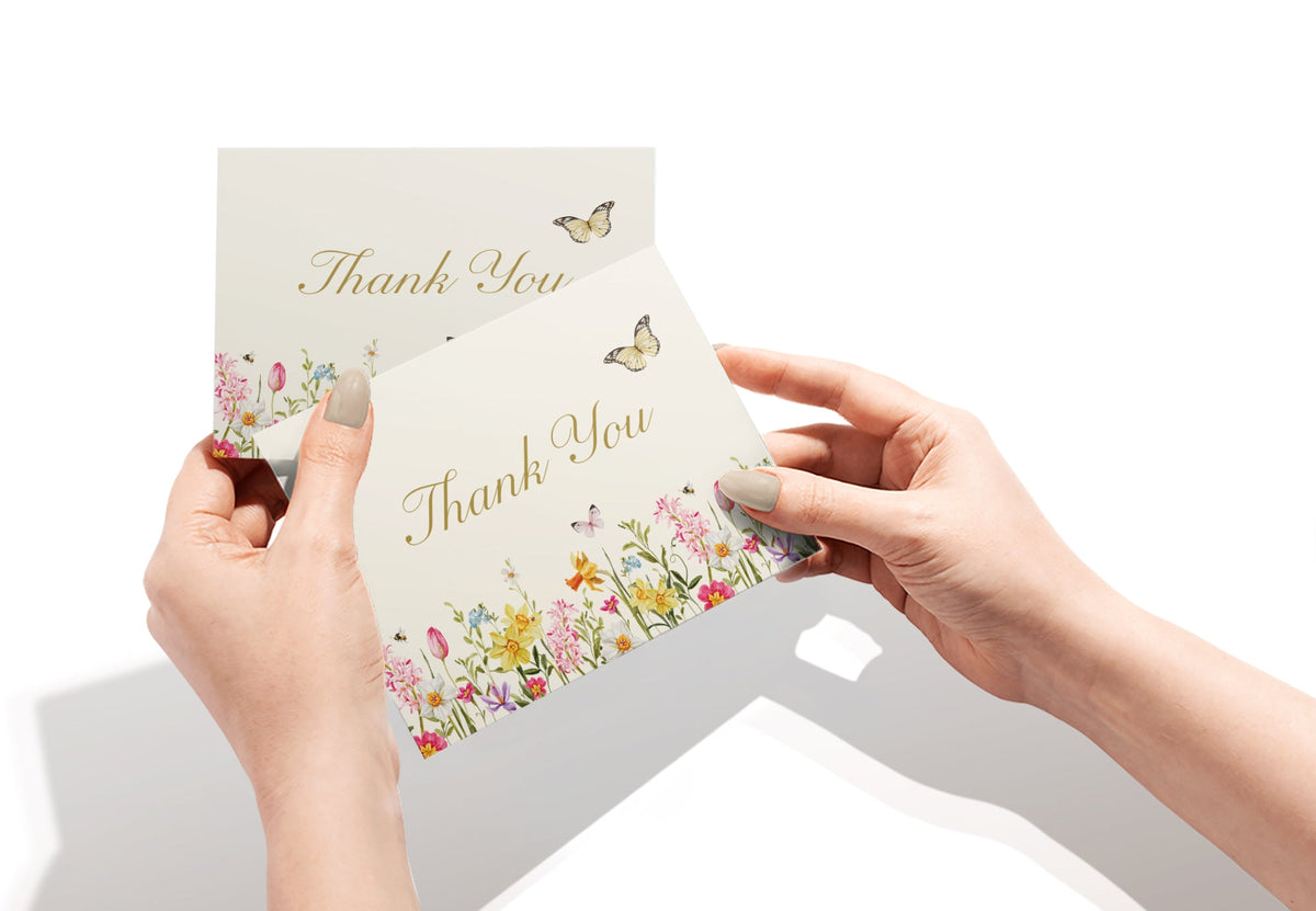 Spring Florals Thank You Greeting Cards, set of 12 with envelopes, Twigs Paper - view 4