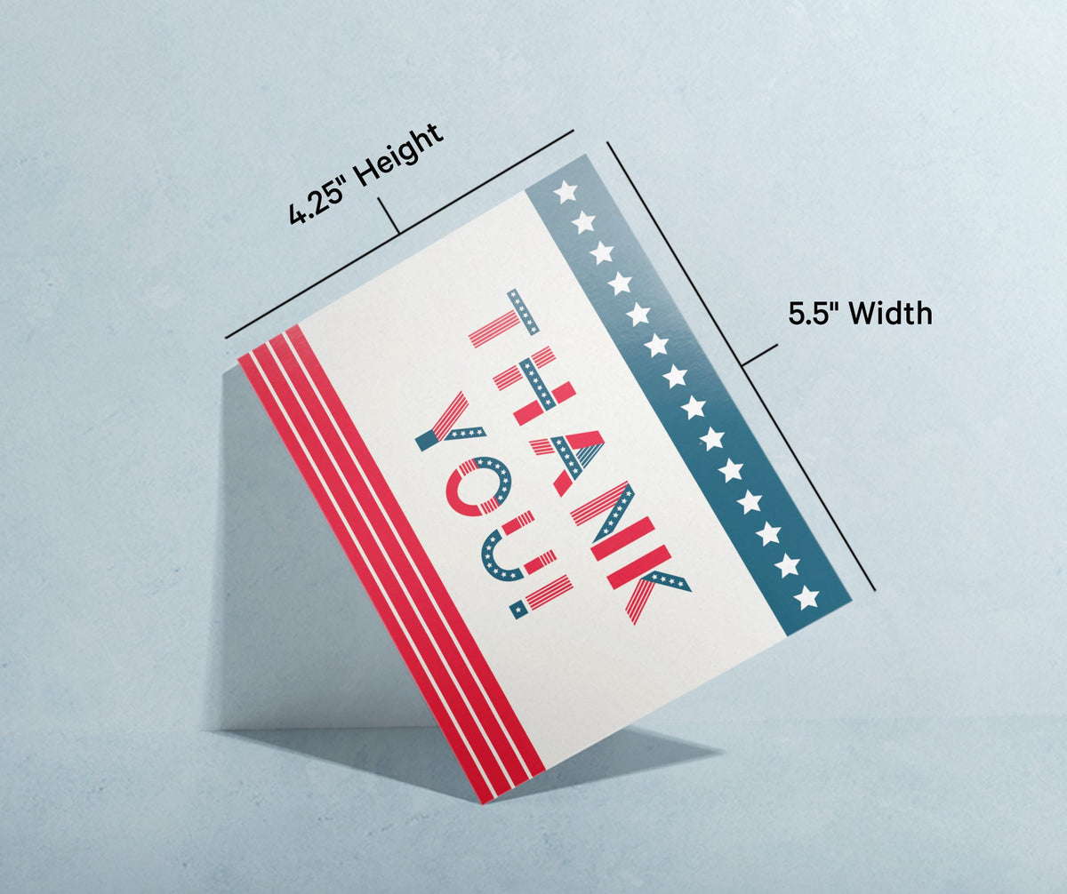 Stars & Stripes Patriotic Thank You Cards, set of 12 with envelopes, Twigs Paper - view 7