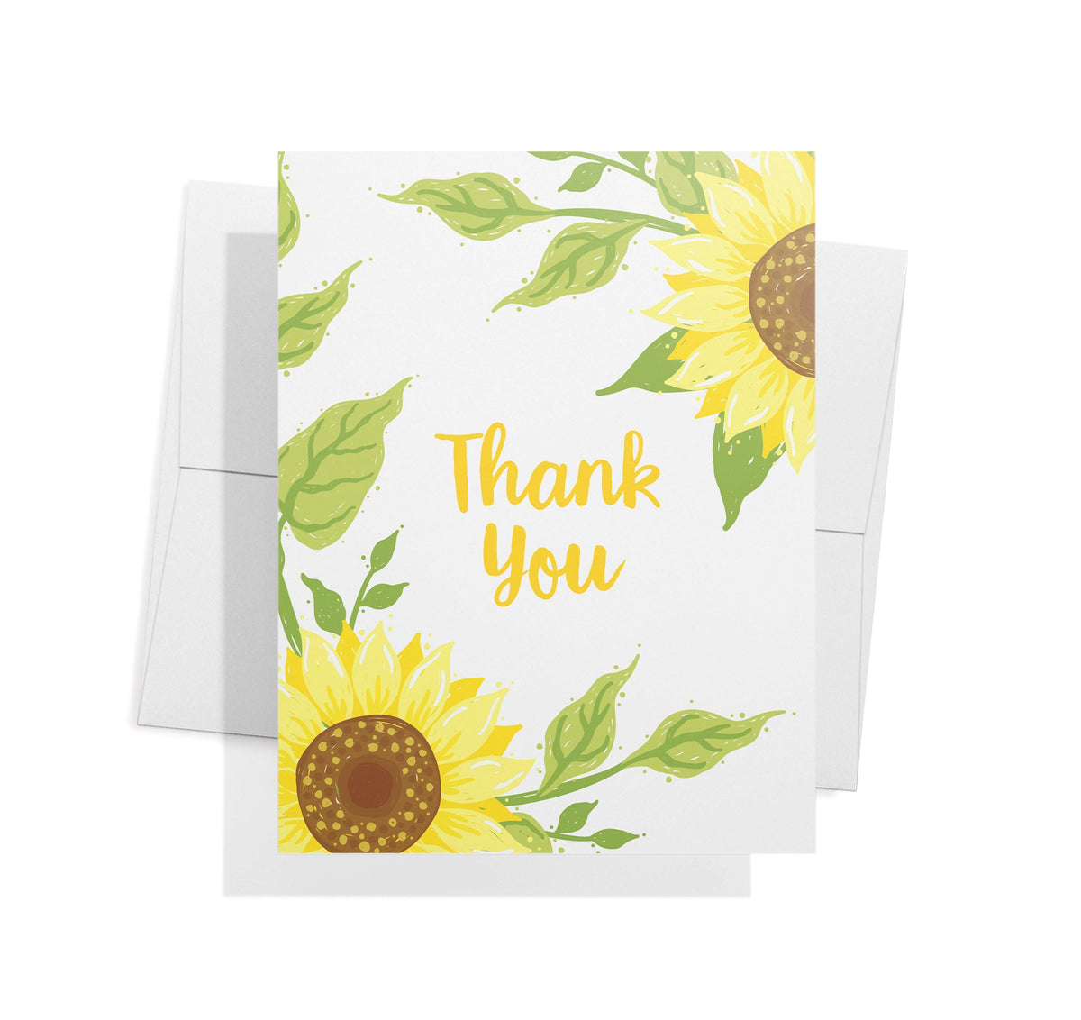 Sunflower Gratitude Floral Thank You Cards, set of 12 with envelopes, Twigs Paper - view 5