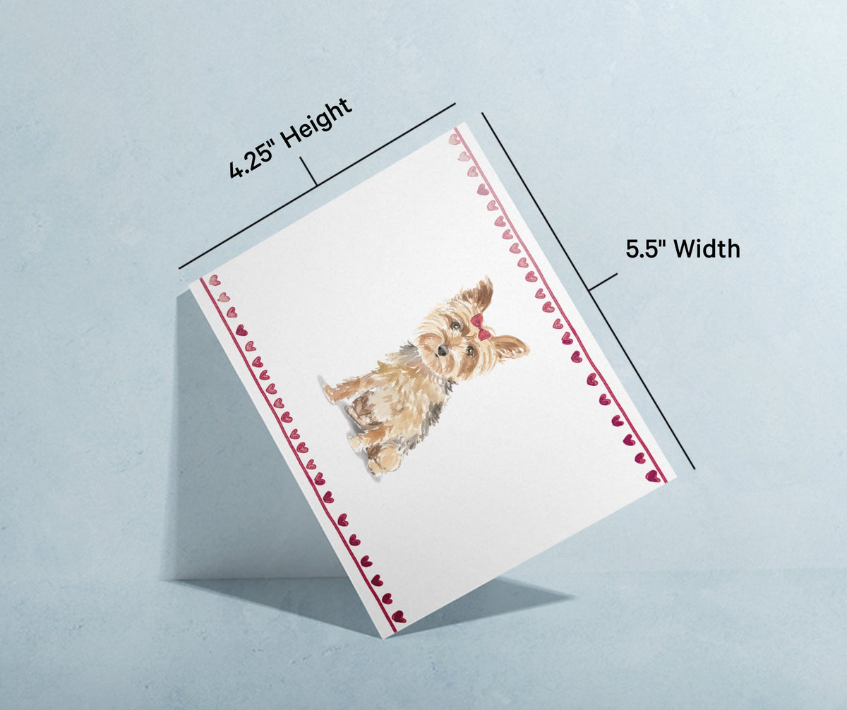 Yorkshire Terrier Watercolor Dog Greeting Cards, set of 12 with envelopes, Twigs Paper - view 7