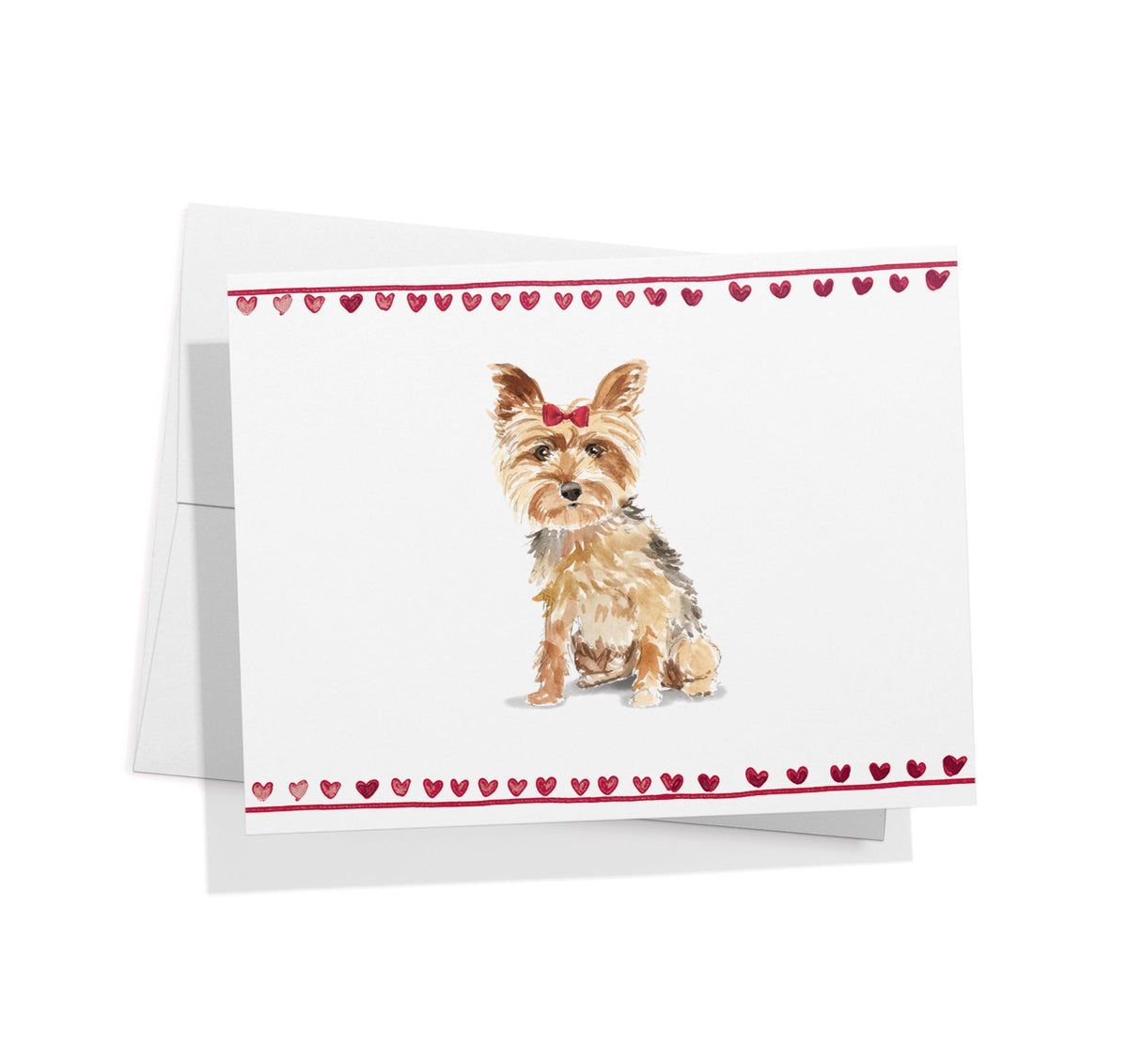 Yorkshire Terrier Watercolor Dog Greeting Cards, set of 12 with envelopes, Twigs Paper - view 2