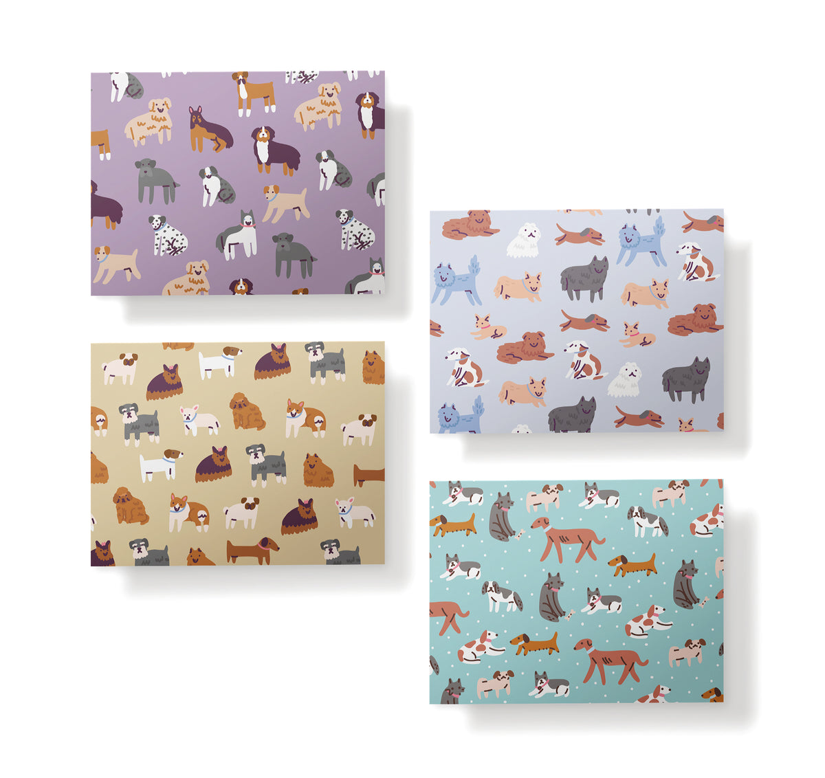 Paw Prints Dog Greeting Cards, set of 12 with envelopes, Twigs Paper - view 3