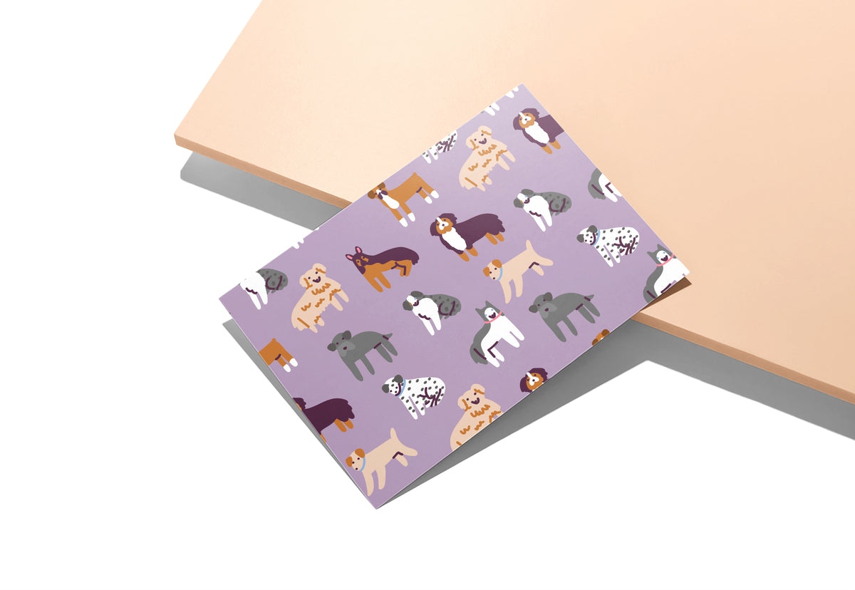 Paw Prints Dog Greeting Cards, set of 12 with envelopes, Twigs Paper - view 7