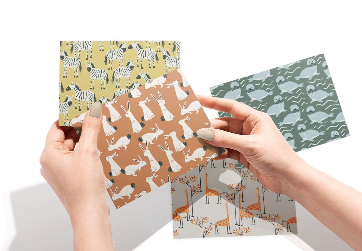 Animal Kingdom Kids Greeting Cards, set of 12 with envelopes, Twigs Paper - view 3