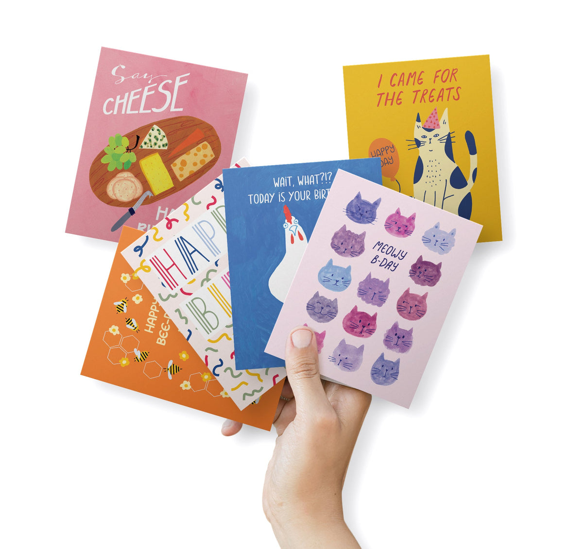 Artful Birthdays Illustrated Birthday Cards, set of 12 with envelopes, Twigs Paper - view 2
