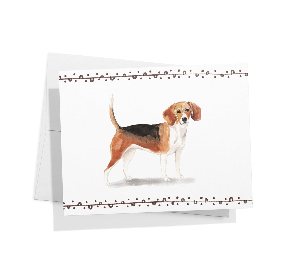 Beagle Watercolor Dog Greeting Cards, set of 12 with envelopes, Twigs Paper - view 2
