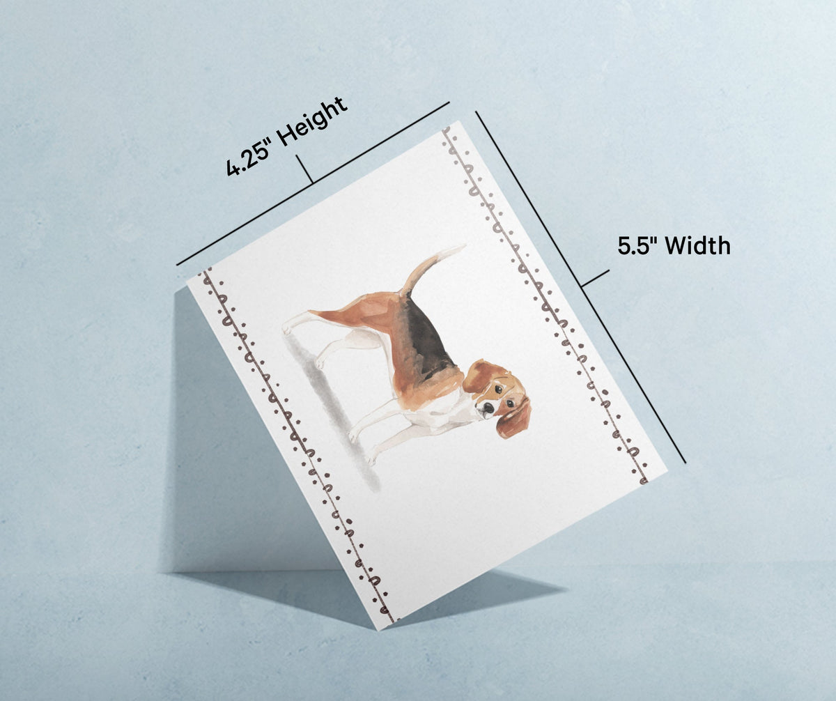Beagle Watercolor Dog Greeting Cards, set of 12 with envelopes, Twigs Paper - view 7