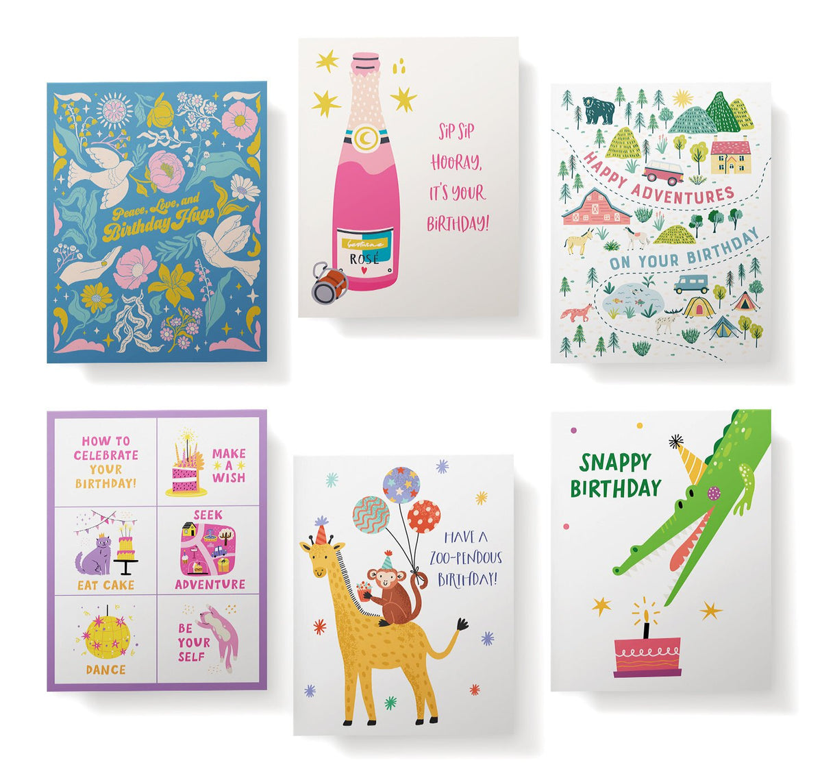 Birthday Bash Funny Birthday Cards, set of 12 with envelopes, Twigs Paper - view 4