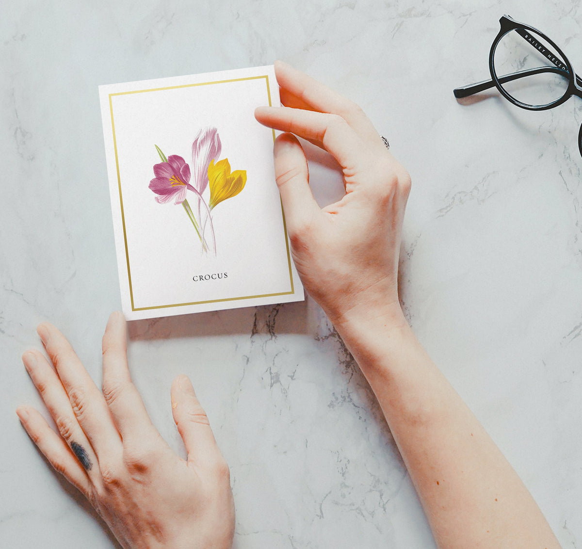 Botanical Beauty Garden Flower Greeting Cards, set of 12 with envelopes, Twigs Paper - view 10