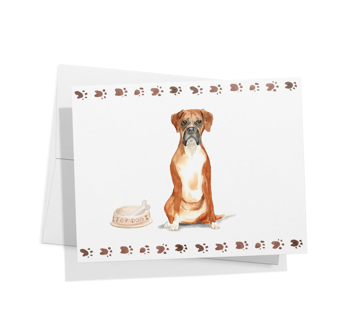 Boxer Dog Watercolor Greeting Cards, set of 12 with envelopes, Twigs Paper - view 2