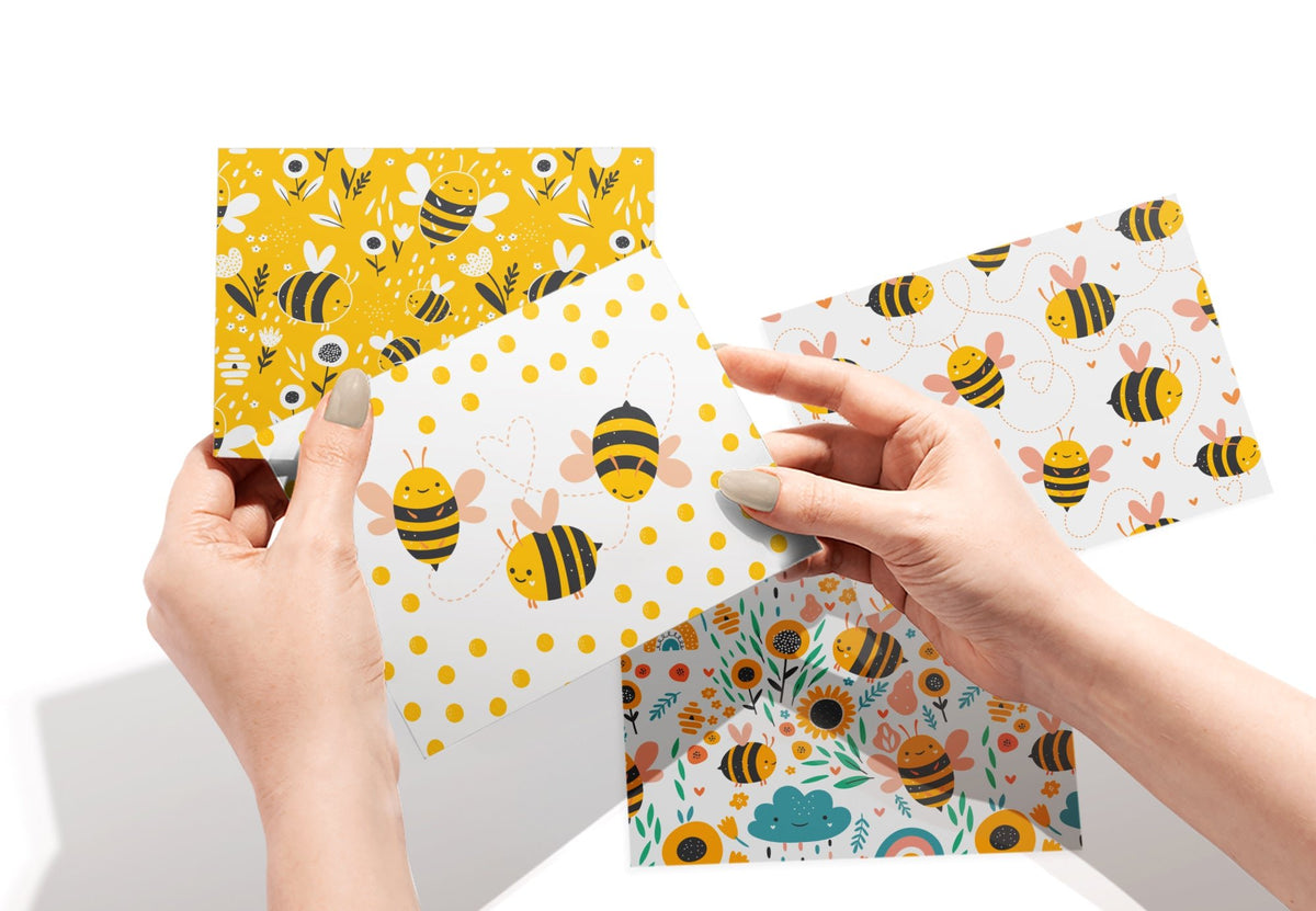 Bumble of Joy Bee Greeting Cards, set of 12 with envelopes, Twigs Paper - view 3