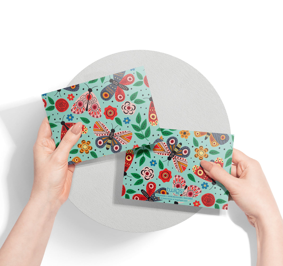 Butterfly Garden Thank You Cards, set of 12 with envelopes, Twigs Paper - view 6