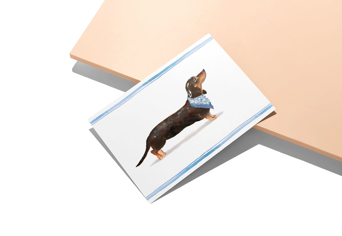 Dachshund Watercolor Dog Greeting Cards, set of 12 with envelopes, Twigs Paper - view 4
